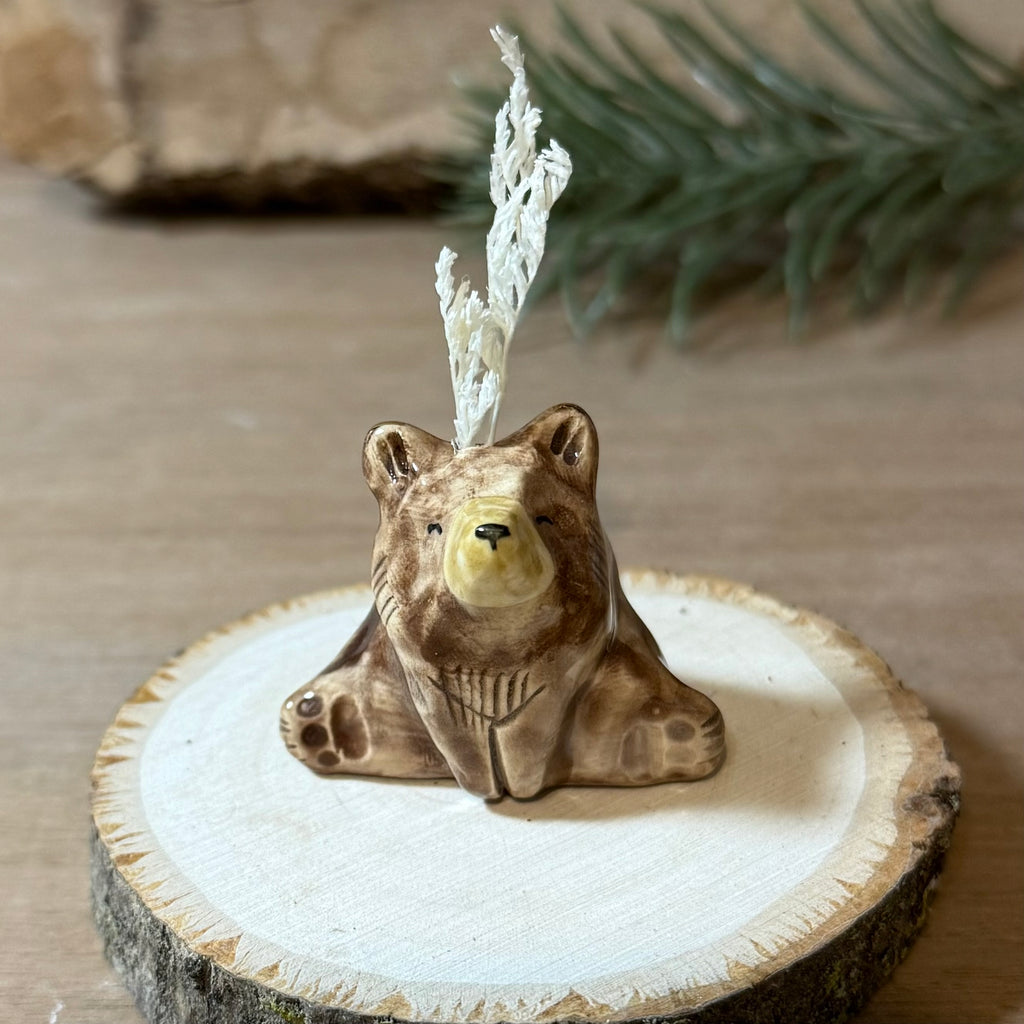 Ceramic Bear Vase Totem