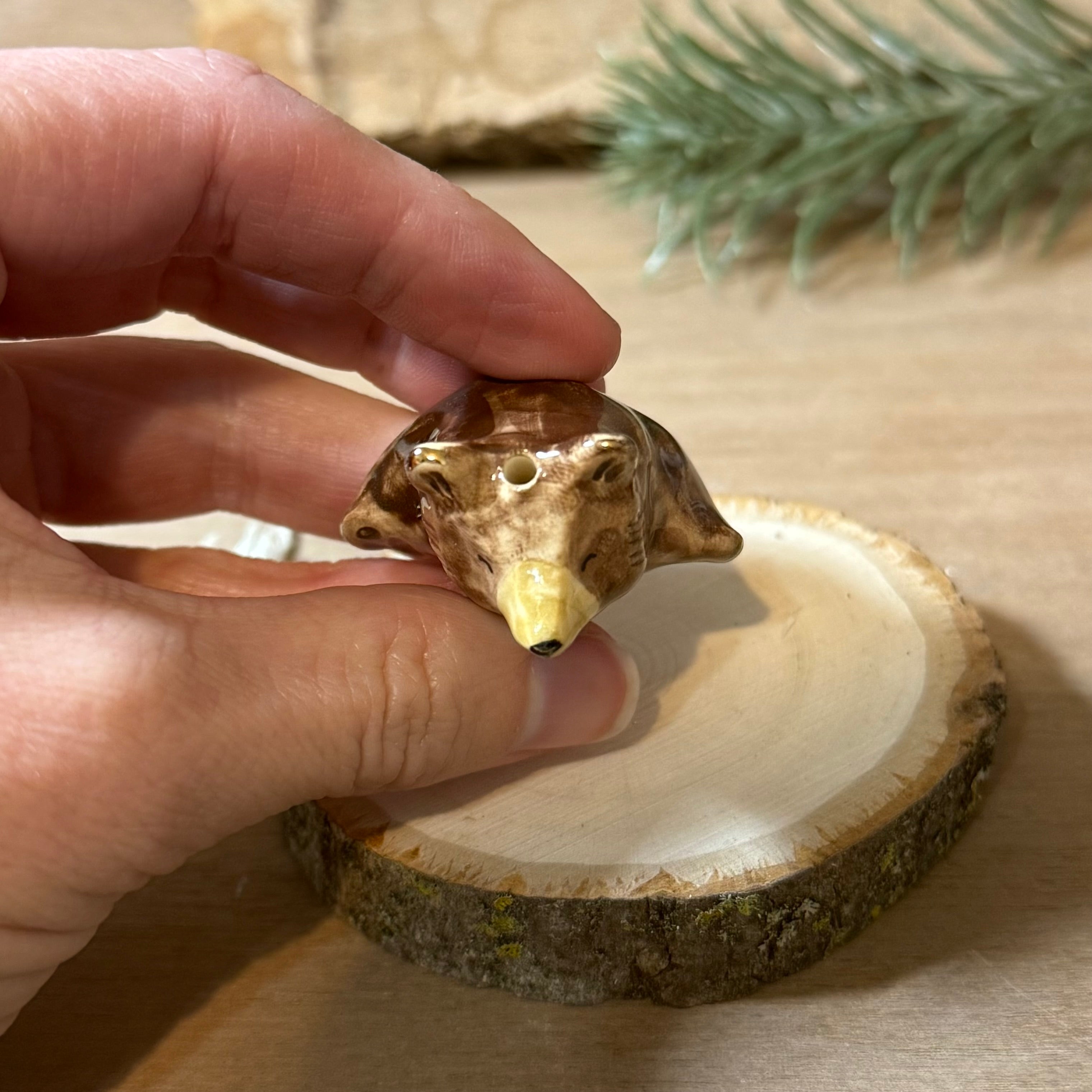 Ceramic Bear Vase Totem