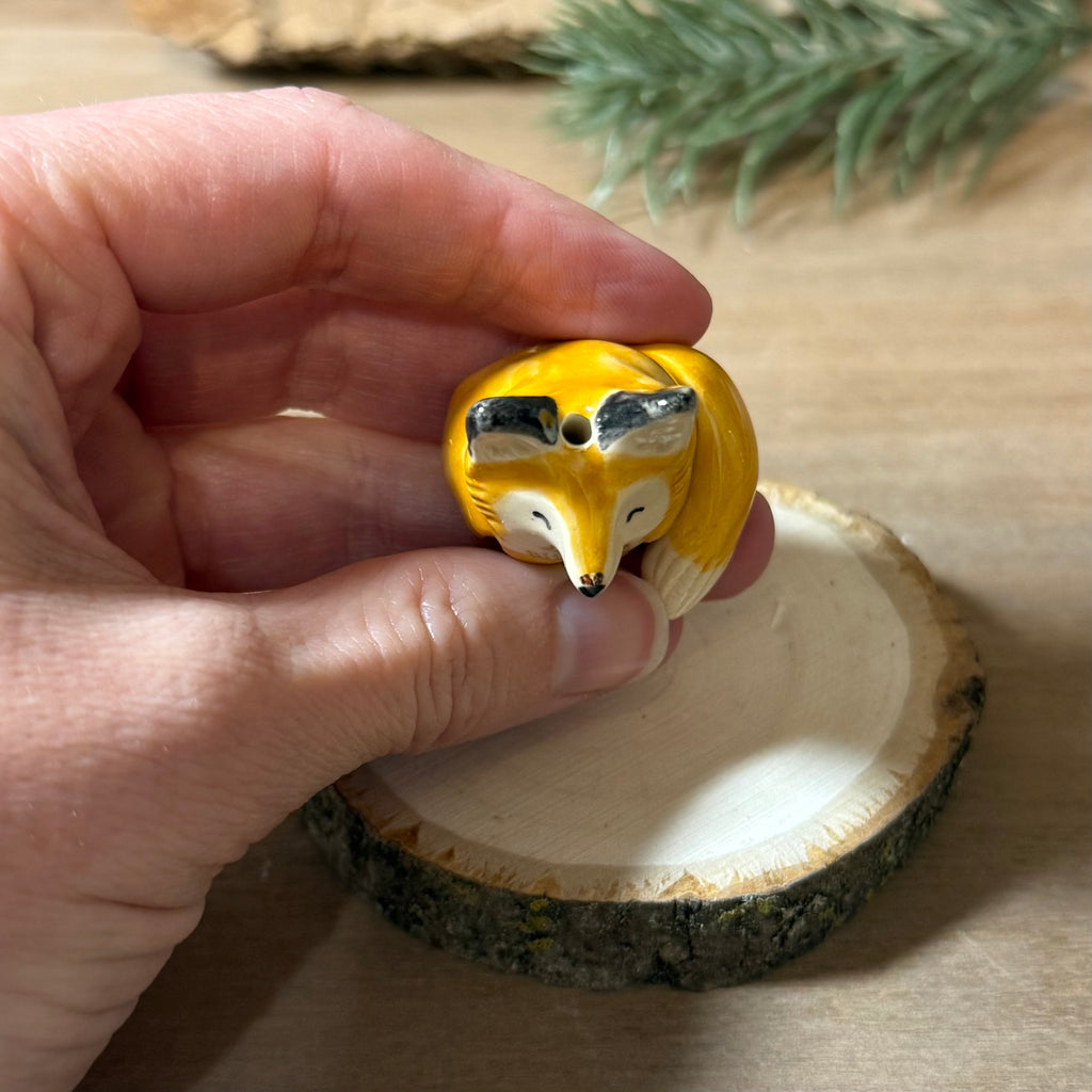 Ceramic Fox Vase Totem