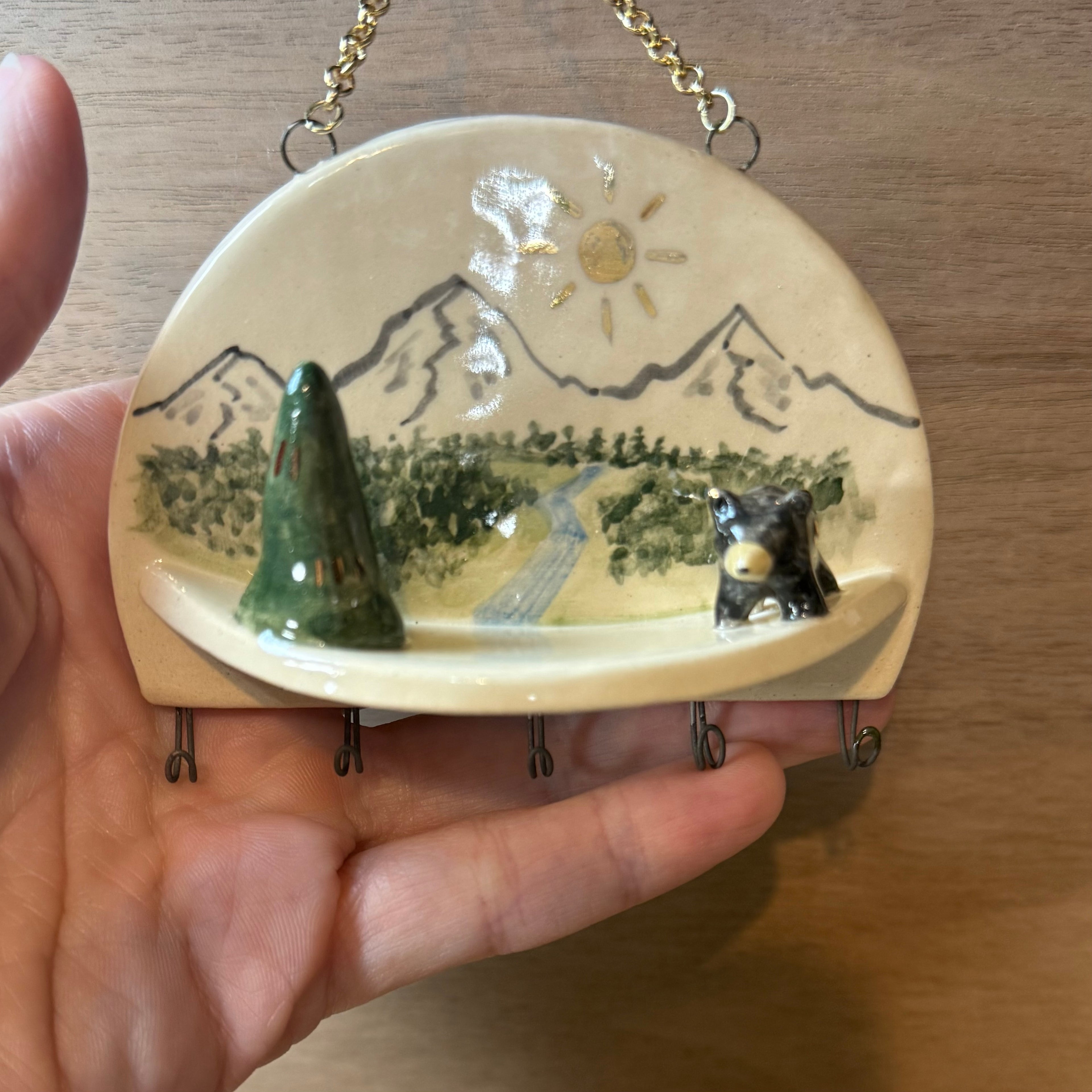 Ceramic Bear Jewelry Holder