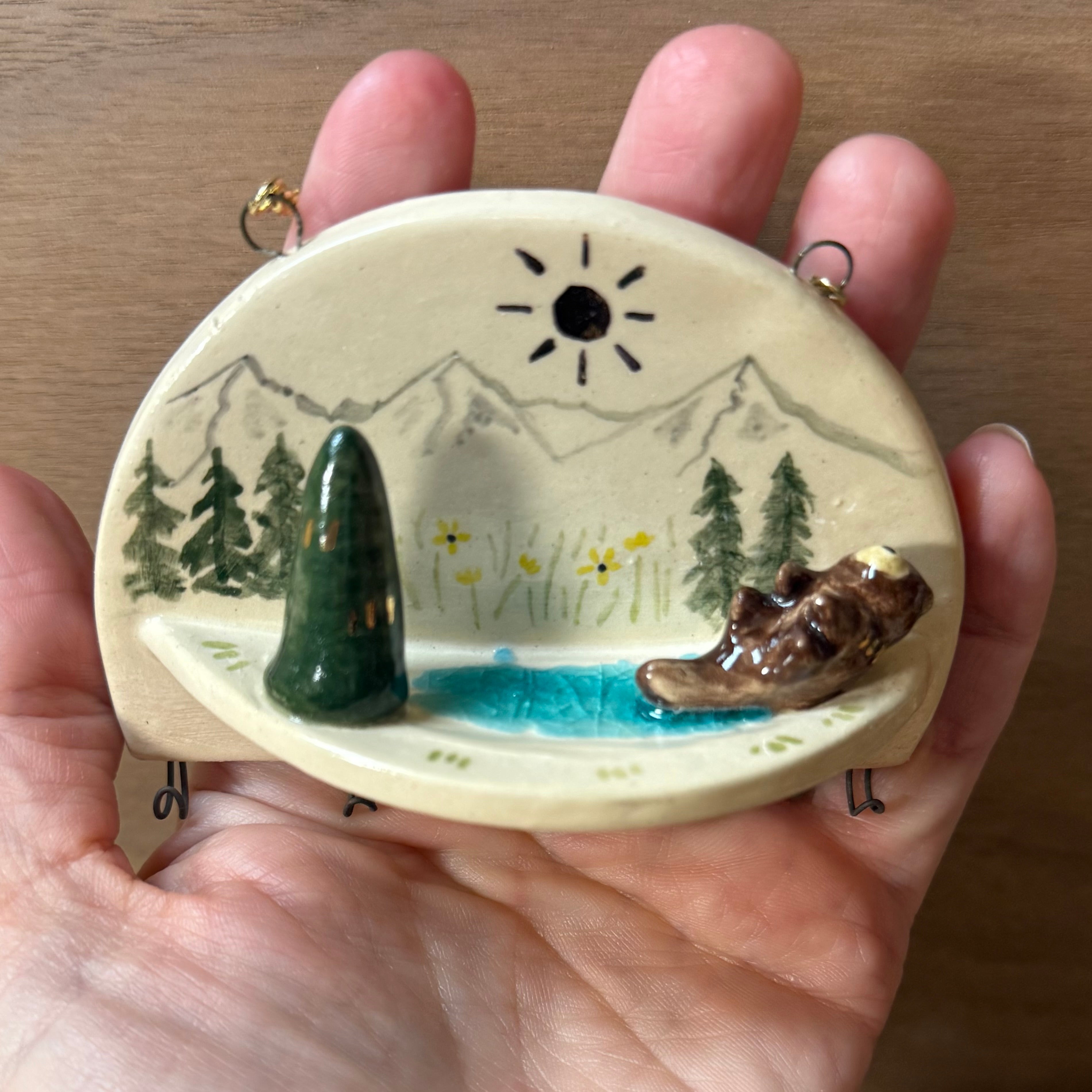 Ceramic Otter Jewelry Holder