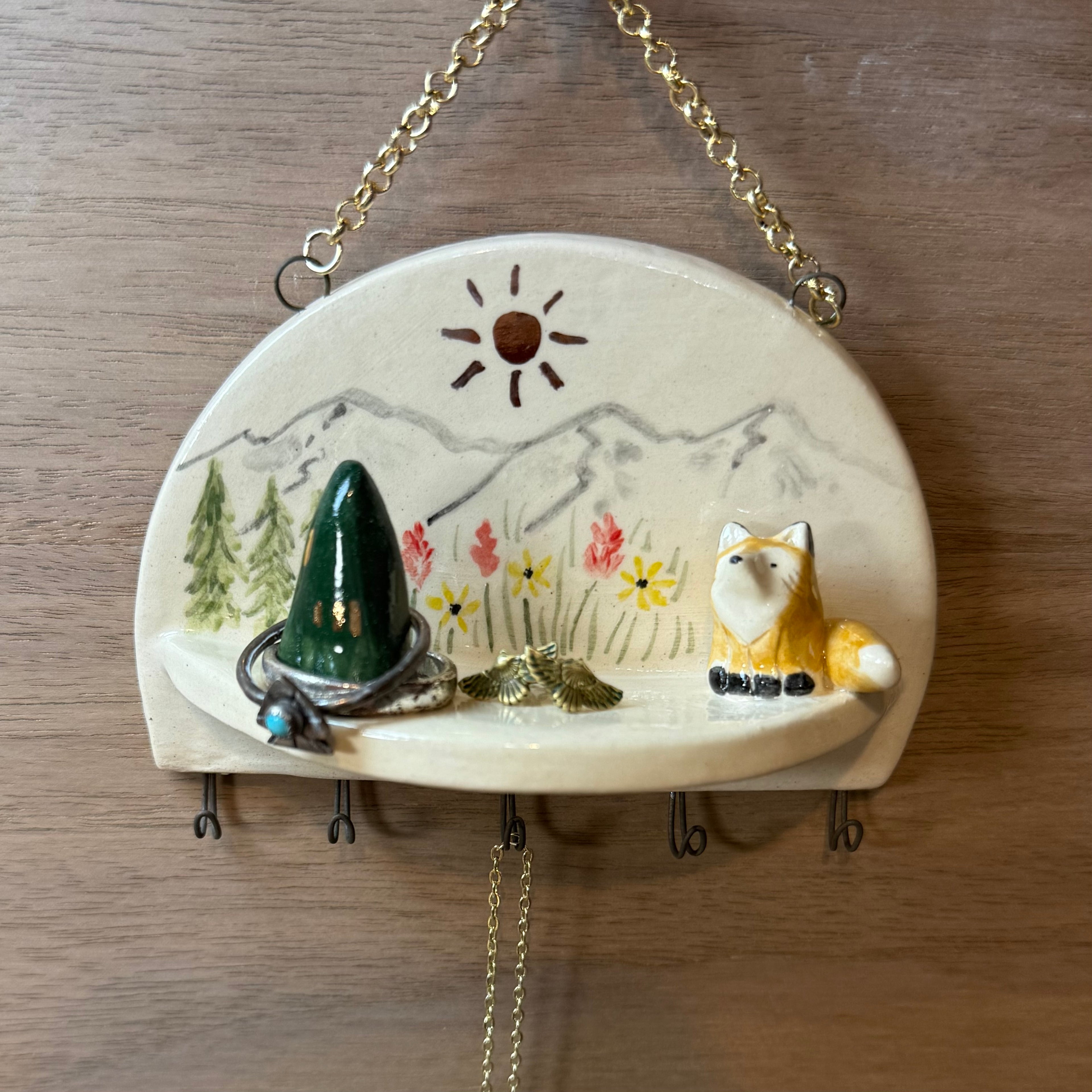 Ceramic Fox Jewelry Holder