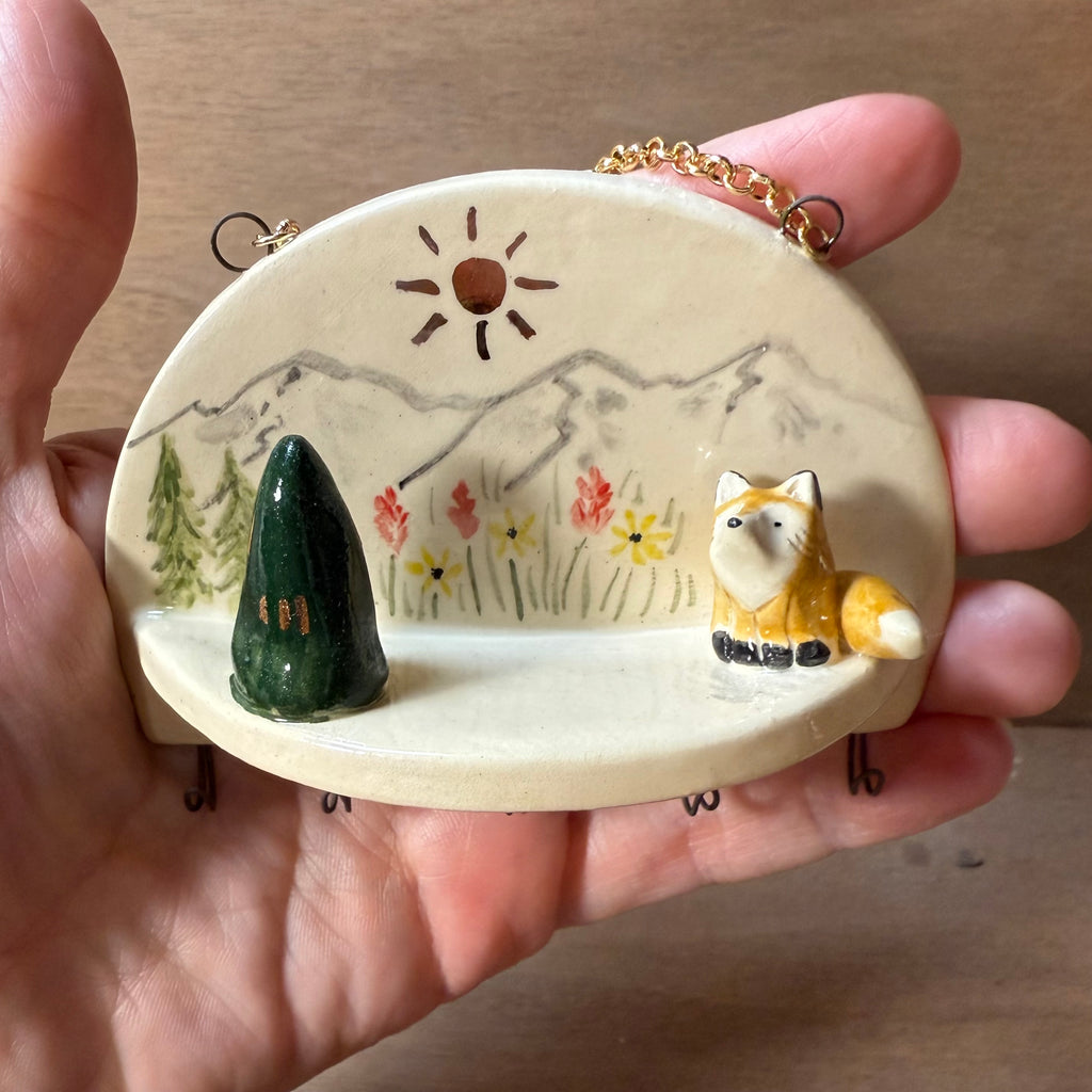 Ceramic Fox Jewelry Holder