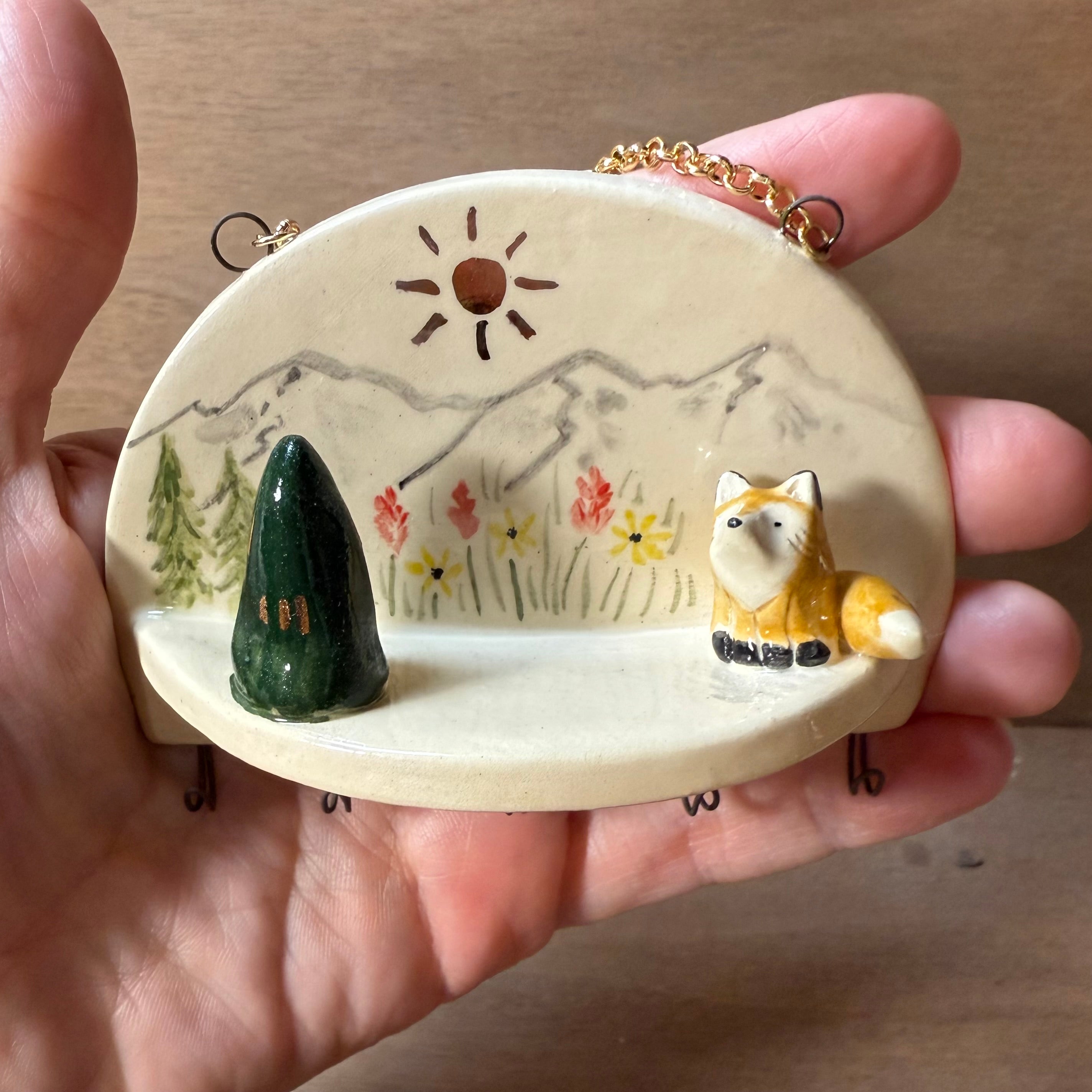 Ceramic Fox Jewelry Holder