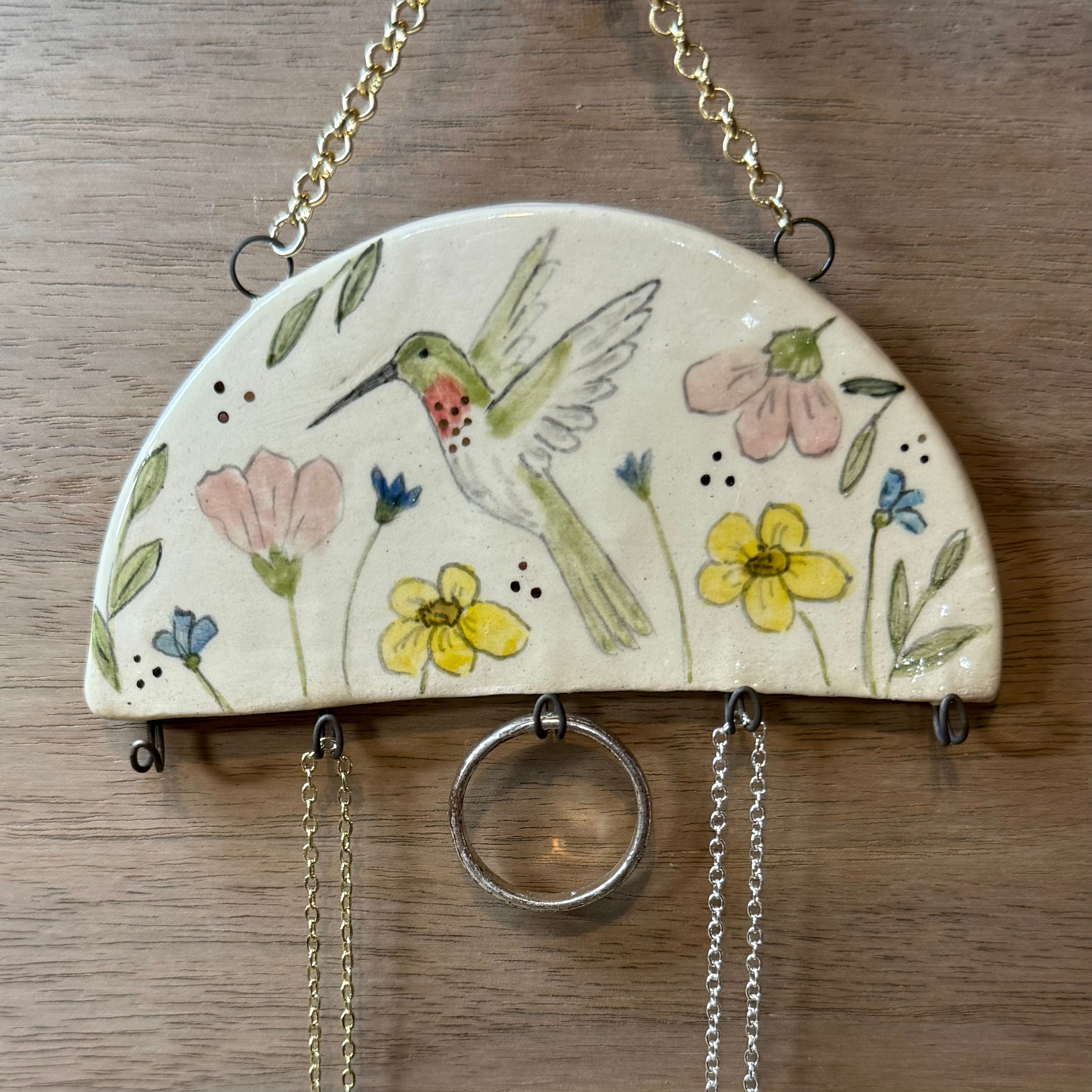 Ceramic Hummingbird Jewelry Holder