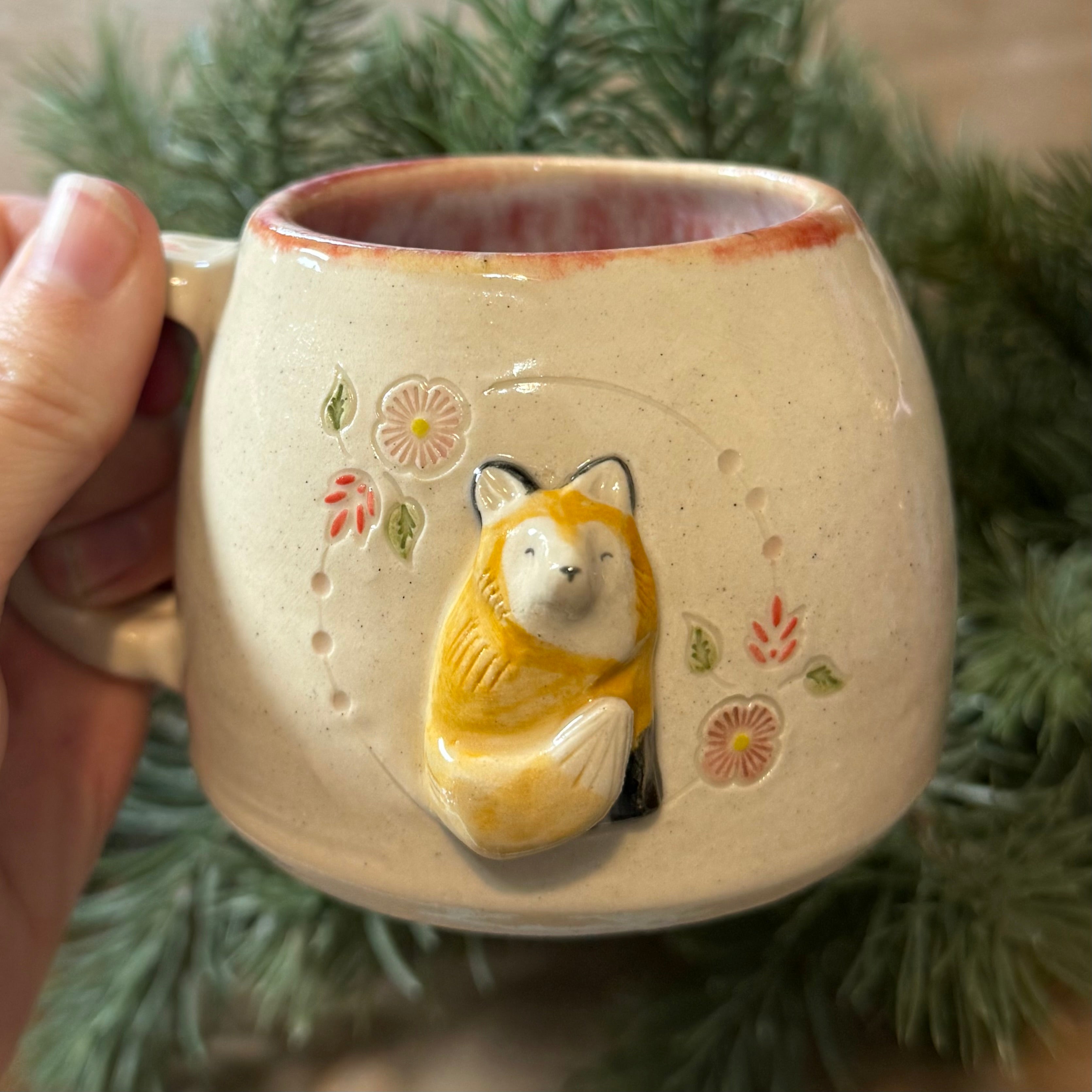 Flower Fox 8oz Ceramic Mug